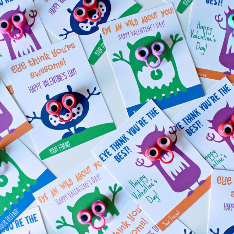 Free Printable Cute Monster Valentines