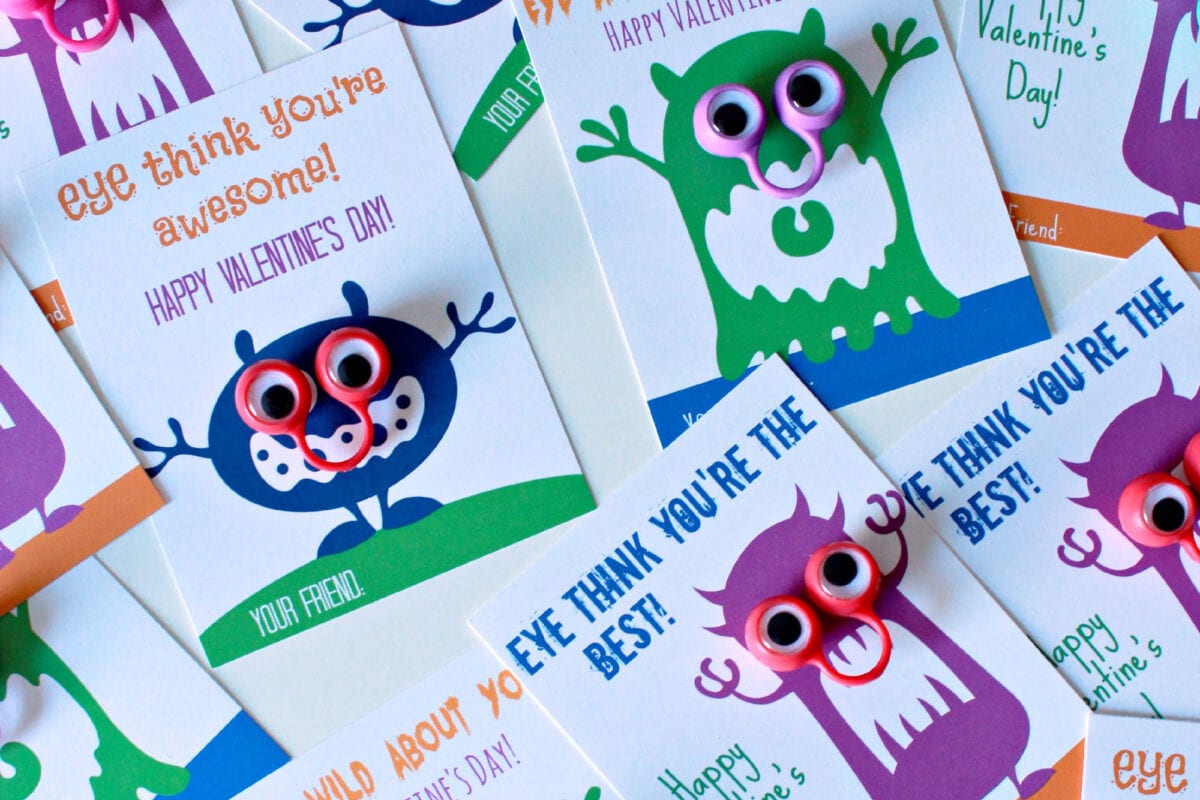 Free Printable Cute Monster Valentines