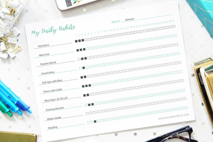 Free Printable Daily Habit Tracker Example