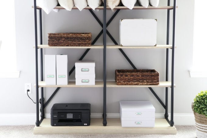 Printer on Etagere in Home Office