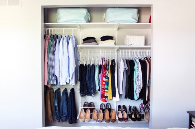 Small Closet Organized with an IKEA Closet System