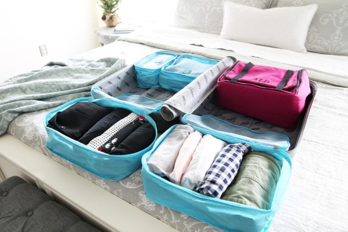 Organized Suitcase for Traveling on Vacation