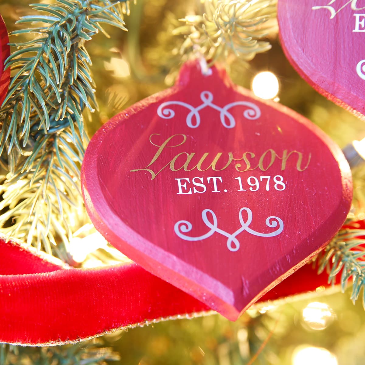 Red DIY Personalized Christmas Ornament