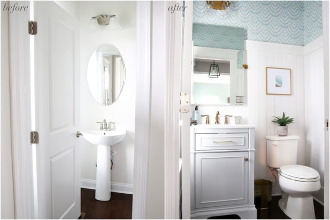 Powder Room Half Bath Before and After Photos