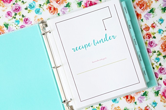 Love this Free Printable Recipe Binder! What a great way to organize my recipes to make meal planning and prep so much easier! Click through to the post to get the pretty printables! | JustAGirlAndHerBlog.com