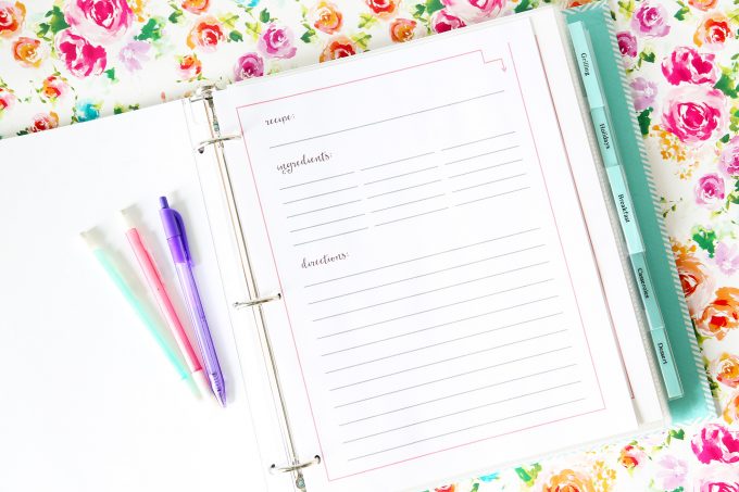 Free Printables to Help You Create an Organized Recipe Binder