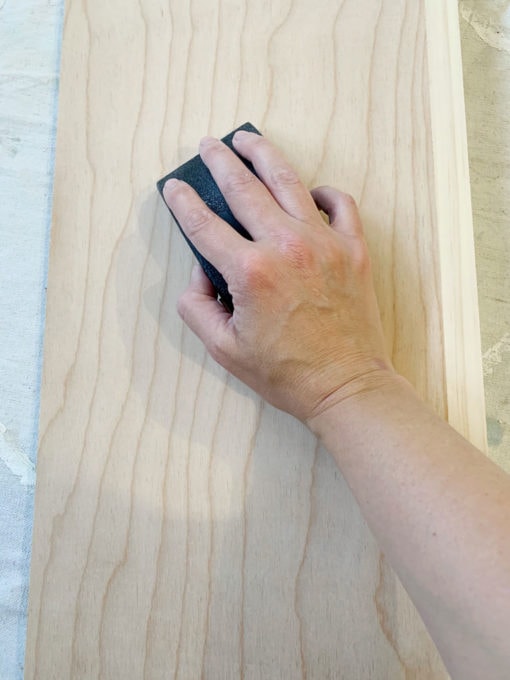 Sanding Unstained Shelf