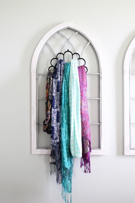 Scarf organizer, closet ideas