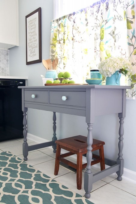 An Upcycled Kitchen Sideboard  to add extra counter space in a small kitchen