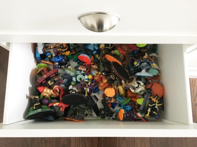 Skylanders Figures in a Drawer