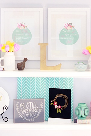 Spring Shelf Decor | JustAGirlAndHerBlog.com