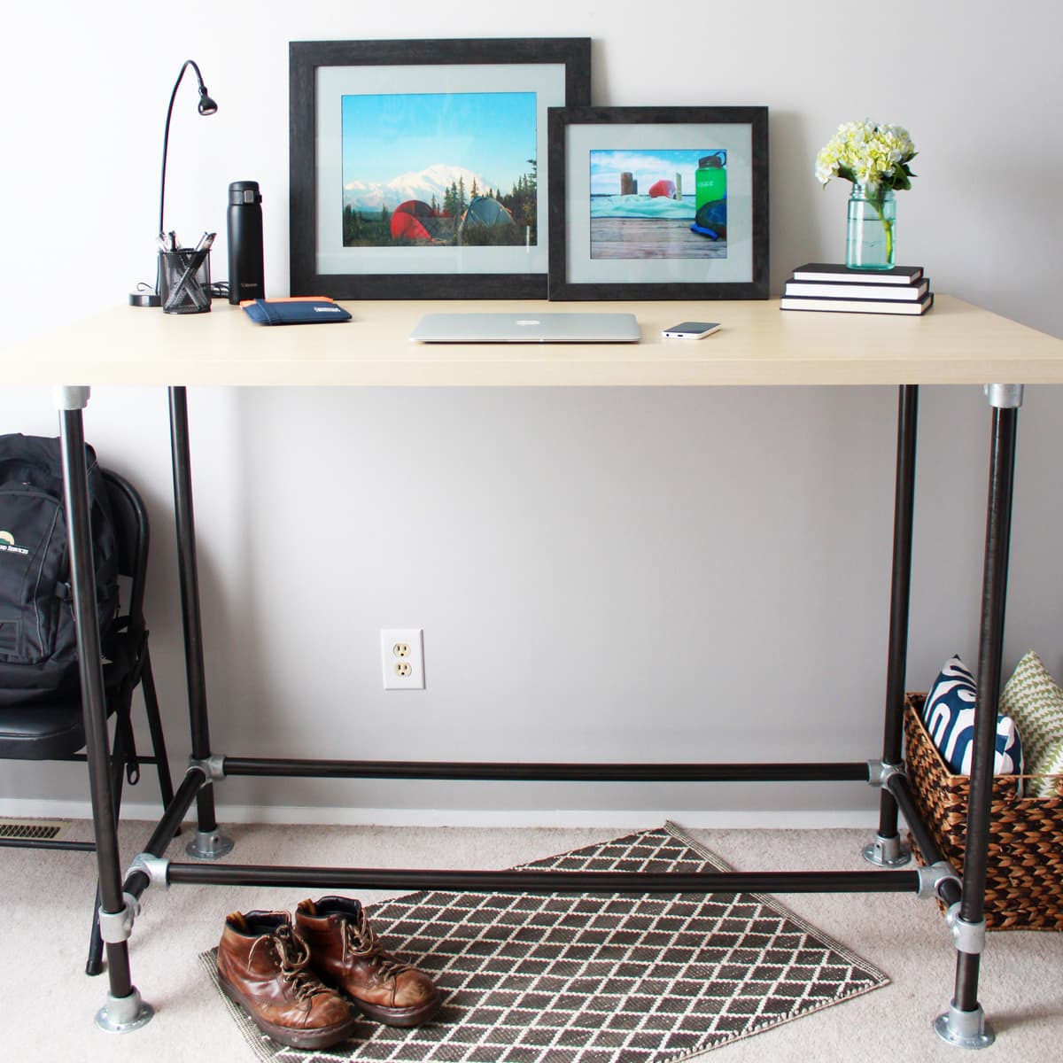 DIY Standing Desk in a Home Office