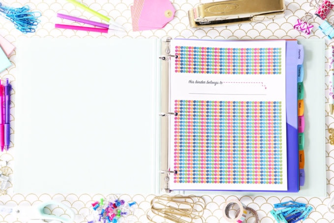 Free Printable Student Binder Cover in a 3-Ring Binder