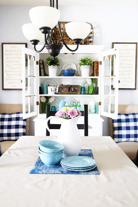 Small, organized dining room in a townhouse