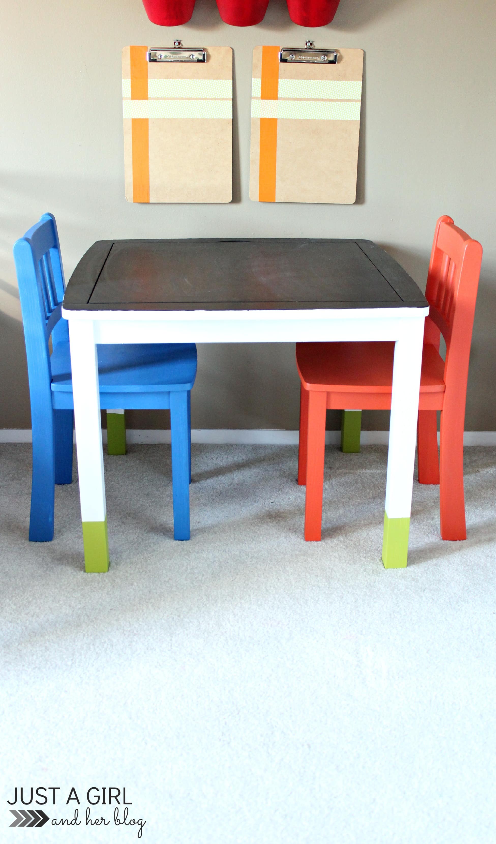 A Fun Kids' Craft Table Makeover by Just a Girl and Her Blog