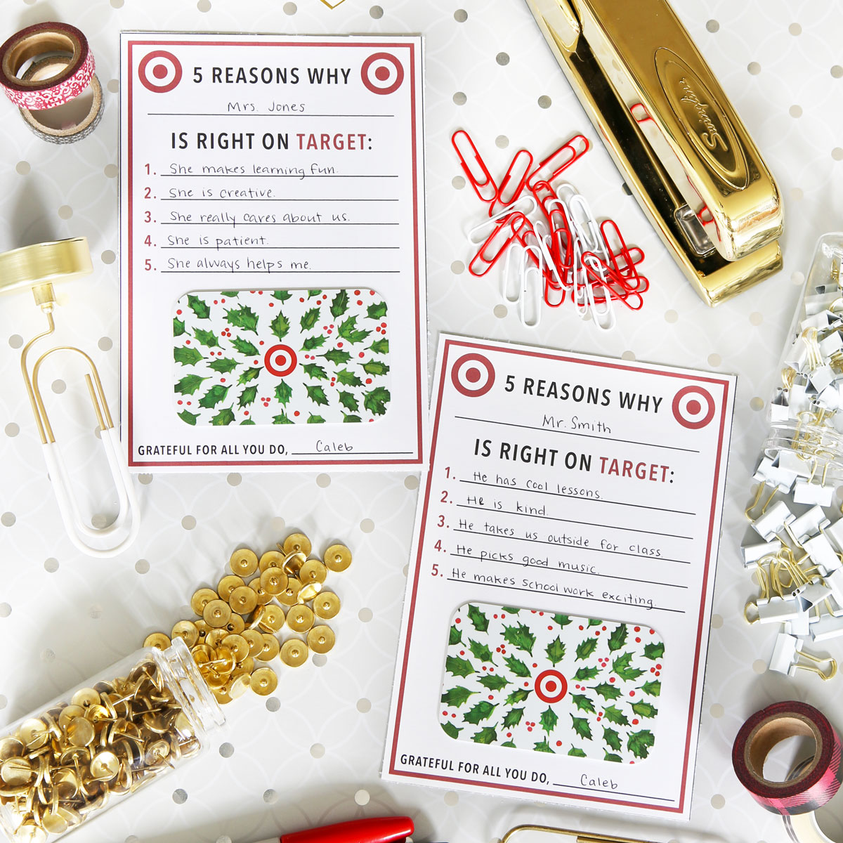 Target Teacher Gift Idea with Free Printable Gift Card Holder