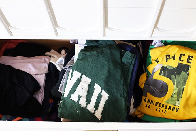 Messy T-Shirt Drawer Before Photo