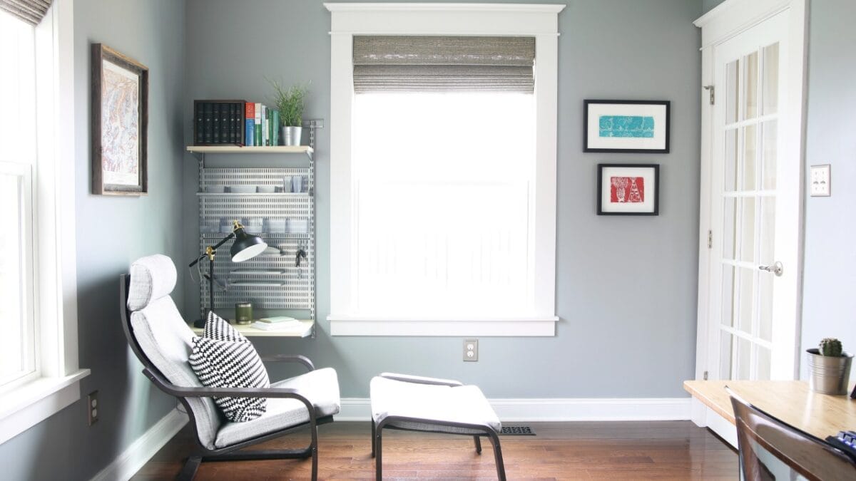 IKEA POANG Chair in an Organized Home Office