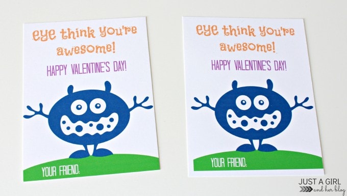 Cute Monster Valentines by Just a Girl and Her Blog