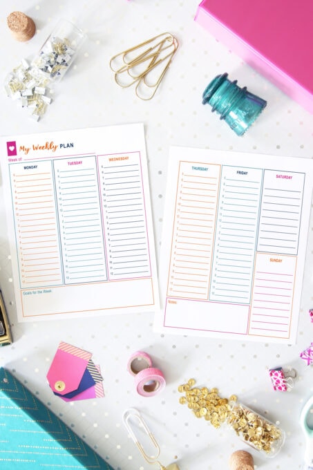 Two-Page Weekly Planning Printables