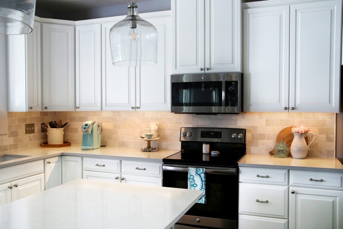 White Kitchen with Under Cabinet Lighting