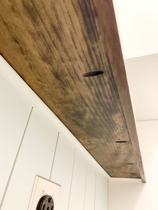 Floating Shelf with Shoe Moulding Supports