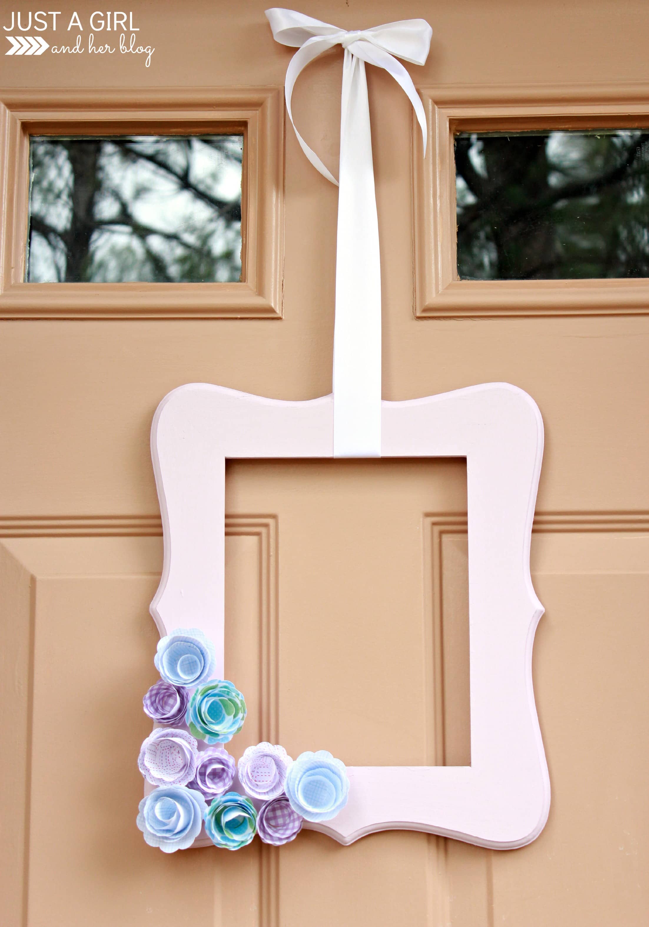 Simple Spring Door Decor at JustAGirlAndHerBlog.com