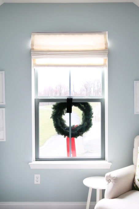 Christmas Wreath on Outside Window for Decoration