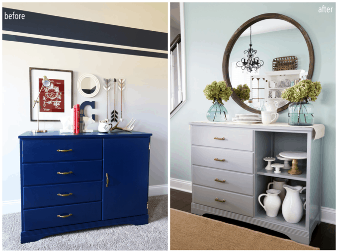 Dresser to Sideboard Buffet Dining Room Storage Makeover