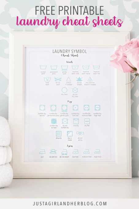 Free Printable Laundry Cheat Sheets