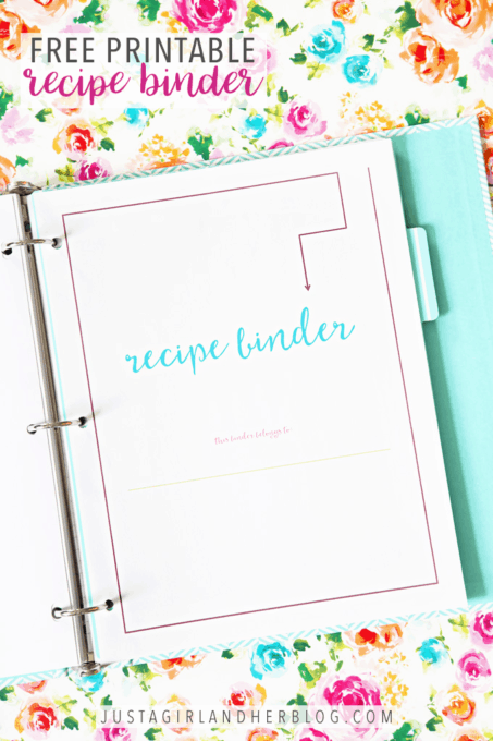 Free Printable Recipe Binder for Organizing Recipes