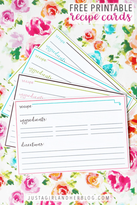 Free Printable Recipe Cards in Two Different Styles