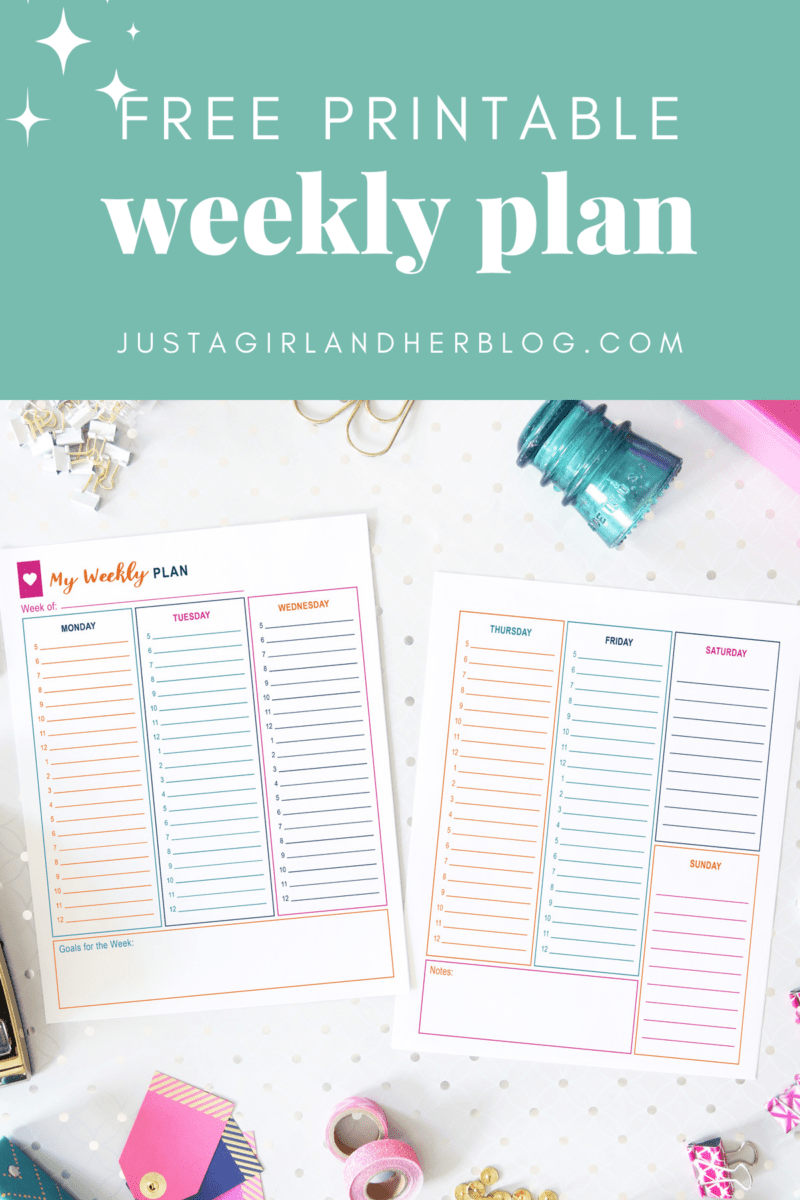 Free Printable Weekly Plan