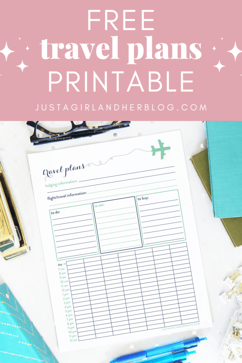 Free Travel Plans Printable