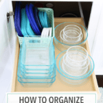 Organized Tupperware containers in a kitchen