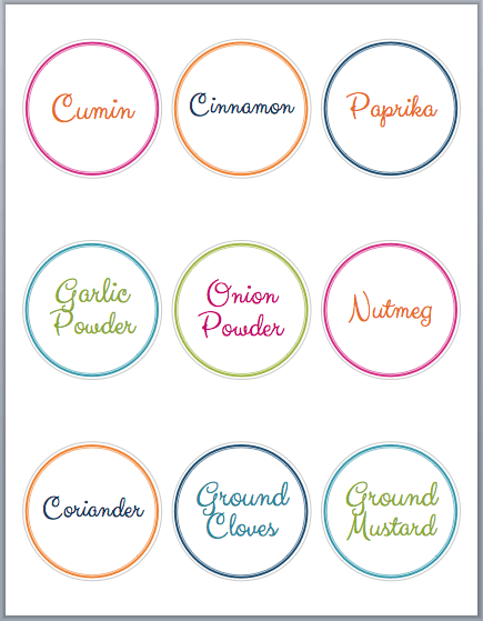 free spice label printables