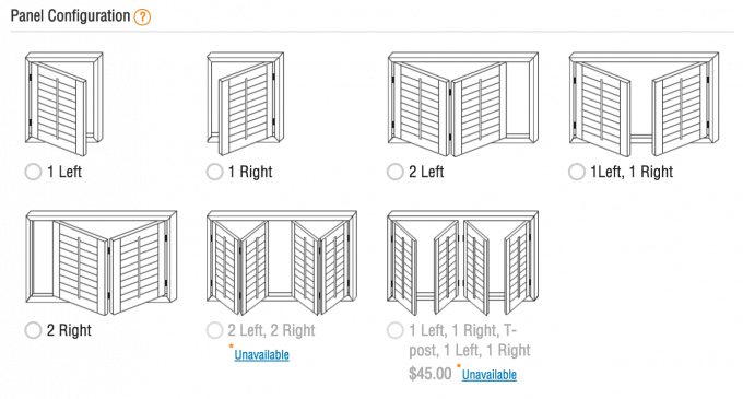 shutter diagram showing different styles to choose from