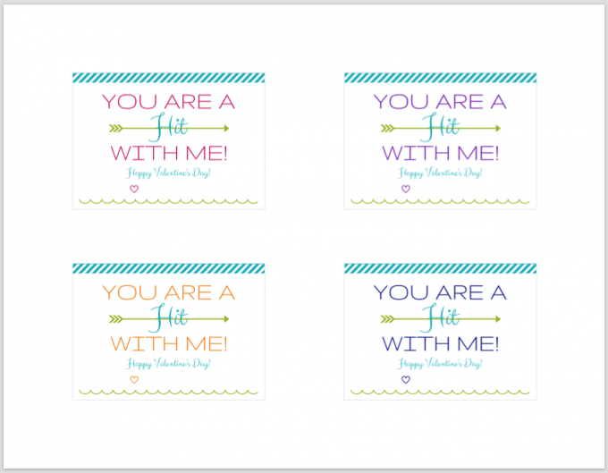 Holiday and Party- Free Printable Valentines, Valentine's Day Printables, You Are a Hit with Me Valentines, Friend Valentines, Printable Cards, Free Printables