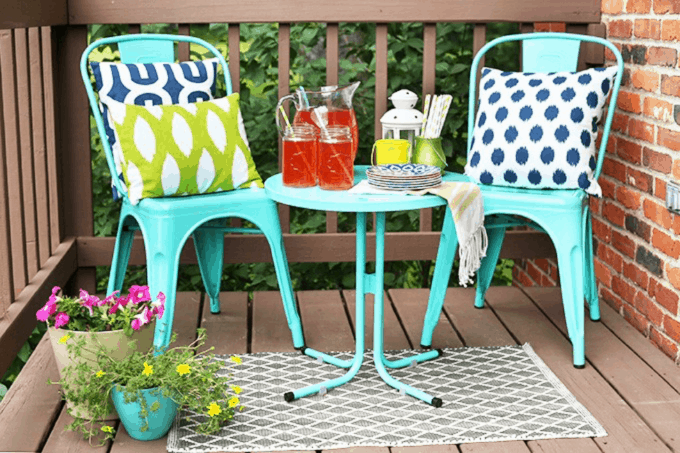 Small Deck Outdoor Decor, Bistro Set