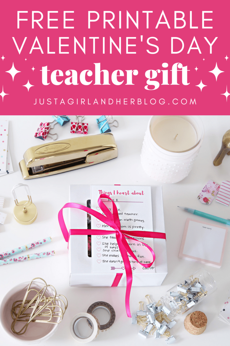 Free Printable Valentine's Day Teacher Gift